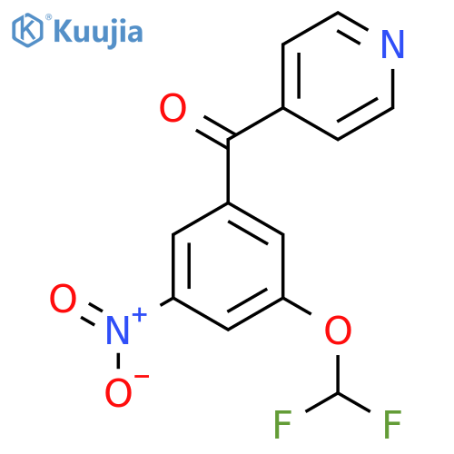 4-(3-(Difluoromethoxy)-5-nitrobenzoyl)pyridine structure