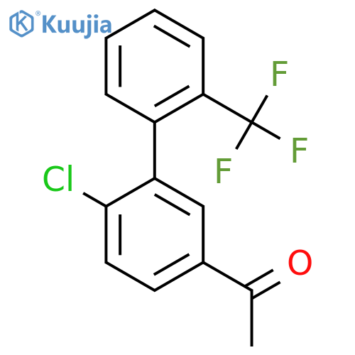 1-(6-Chloro-2'-(trifluoromethyl)biphenyl-3-yl)-ethanone structure