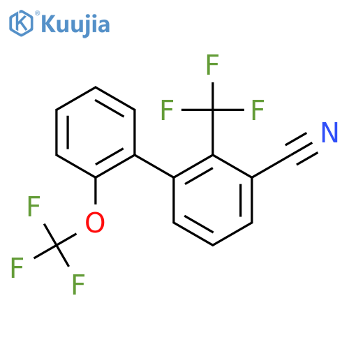 3-Cyano-2'-(trifluoromethoxy)-2-(trifluoromethyl)biphenyl structure