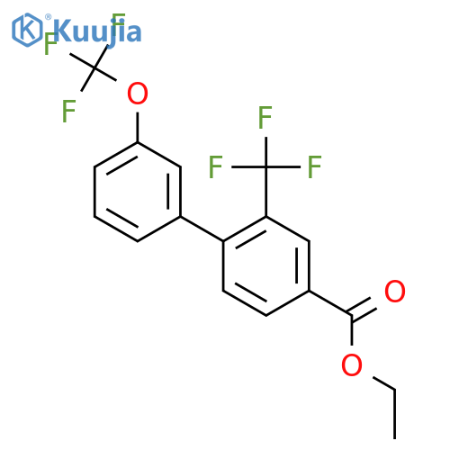 Ethyl 3'-(trifluoromethoxy)-2-(trifluoromethyl)biphenyl-4-carboxylate structure