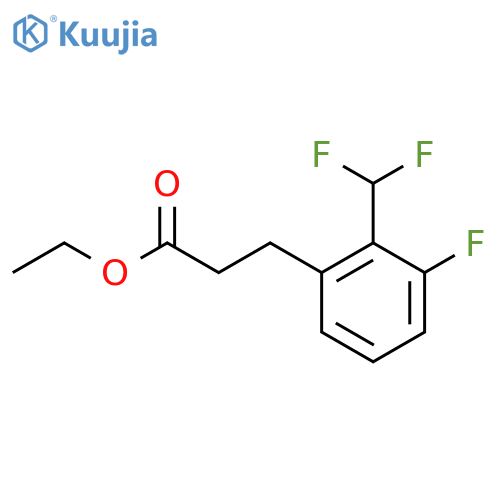 Ethyl 3-(2'-(difluoromethyl)-3'-fluorophenyl)propionate structure