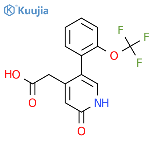 2-Hydroxy-5-(2-(trifluoromethoxy)phenyl)pyridine-4-acetic acid structure