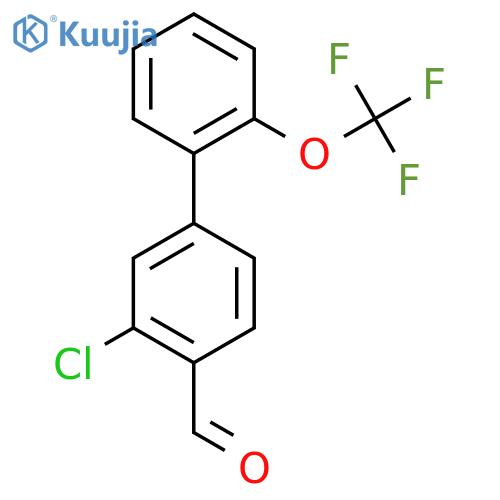 3-Chloro-2'-(trifluoromethoxy)biphenyl-4-carboxaldehyde structure