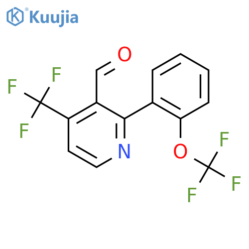 2-(2-(Trifluoromethoxy)phenyl)-4-(trifluoromethyl)nicotinaldehyde structure