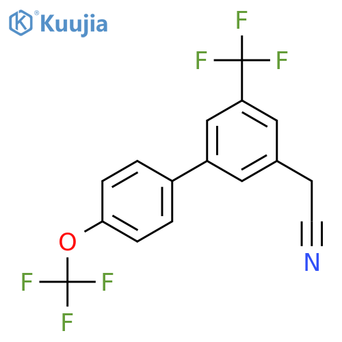 4'-(Trifluoromethoxy)-5-(trifluoromethyl)biphenyl-3-acetonitrile structure