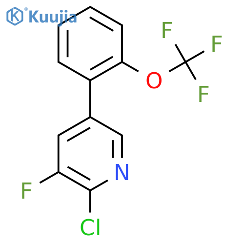 2-Chloro-3-fluoro-5-(2-(trifluoromethoxy)phenyl)pyridine structure