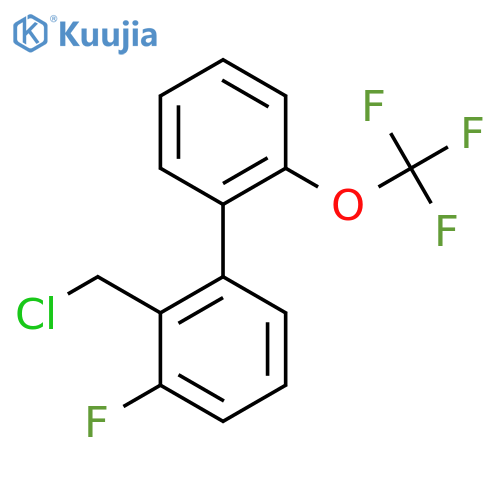 2-Chloromethyl-3-fluoro-2'-(trifluoromethoxy)biphenyl structure