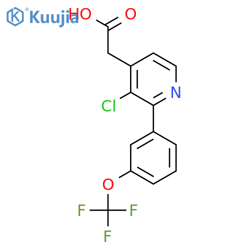 3-Chloro-2-(3-(trifluoromethoxy)phenyl)pyridine-4-acetic acid structure