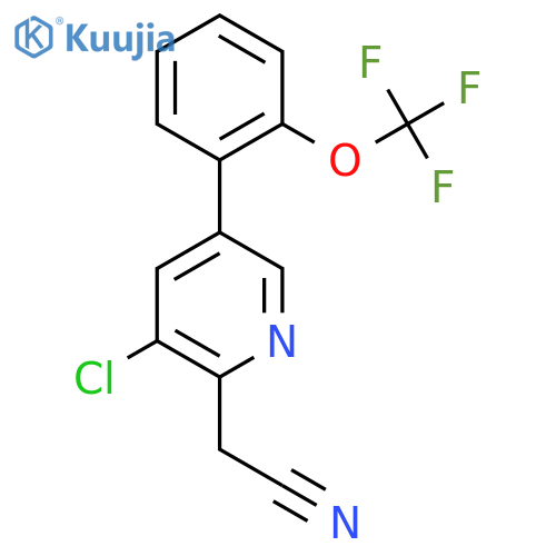 3-Chloro-5-(2-(trifluoromethoxy)phenyl)pyridine-2-acetonitrile structure