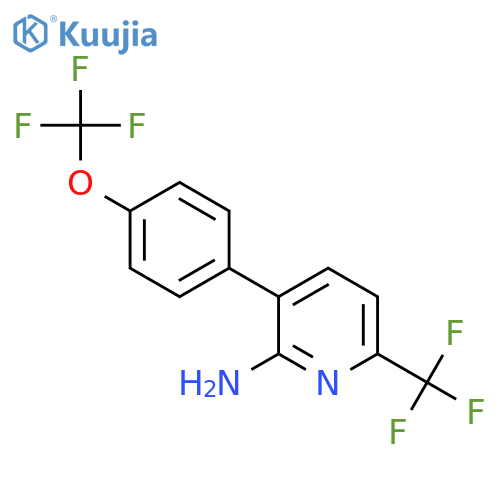 2-Amino-3-(4-(trifluoromethoxy)phenyl)-6-(trifluoromethyl)pyridine structure