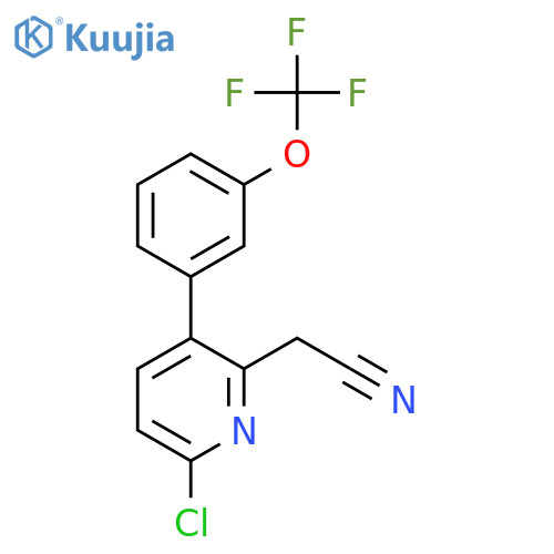 6-Chloro-3-(3-(trifluoromethoxy)phenyl)pyridine-2-acetonitrile structure