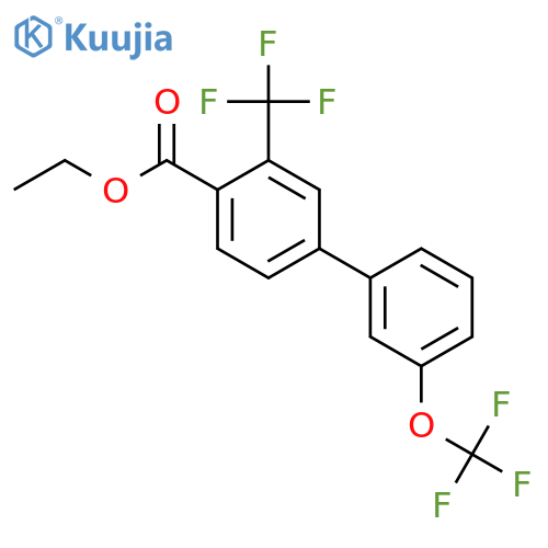 Ethyl 3'-(trifluoromethoxy)-3-(trifluoromethyl)biphenyl-4-carboxylate structure