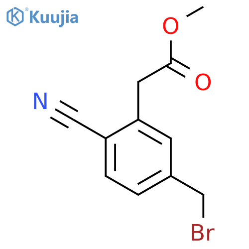 Methyl 5-(bromomethyl)-2-cyanophenylacetate structure