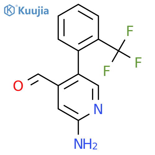 2-Amino-5-(2-(trifluoromethyl)phenyl)isonicotinaldehyde structure