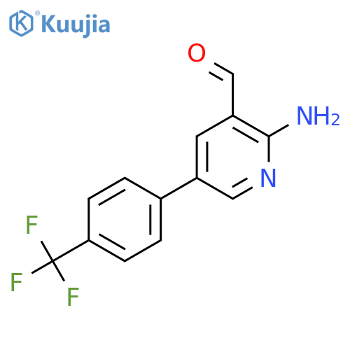 2-Amino-5-(4-(trifluoromethyl)phenyl)nicotinaldehyde structure