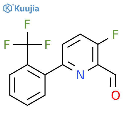 3-Fluoro-6-(2-(trifluoromethyl)phenyl)picolinaldehyde structure
