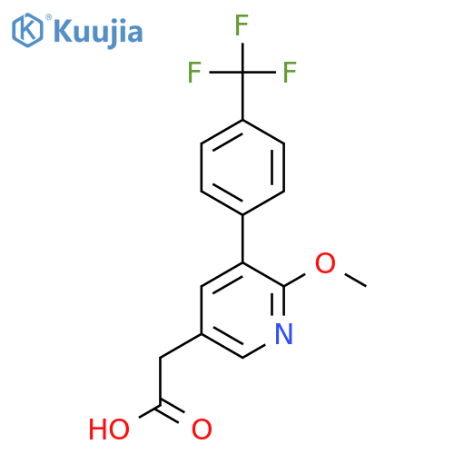 2-Methoxy-3-(4-(trifluoromethyl)phenyl)pyridine-5-acetic acid structure