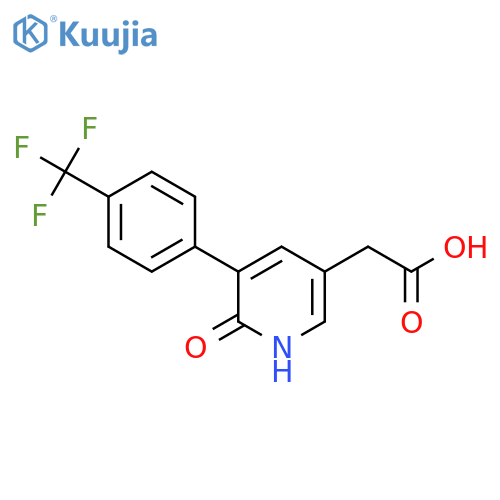 2-Hydroxy-3-(4-(trifluoromethyl)phenyl)pyridine-5-acetic acid structure