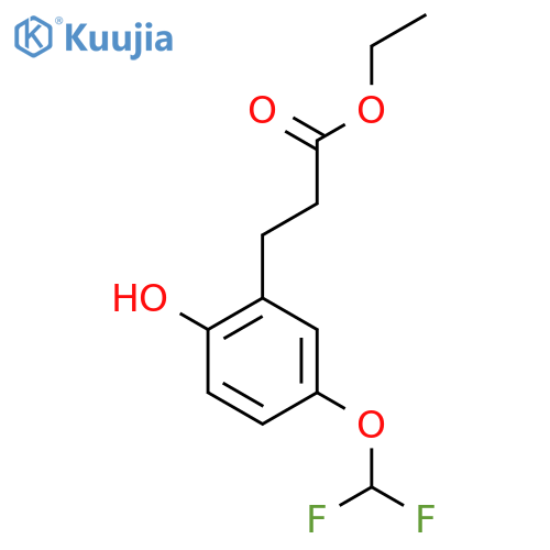 Ethyl 3-(5'-(difluoromethoxy)-2'-hydroxyphenyl)propionate structure