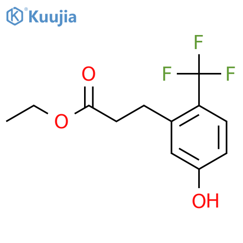 Ethyl 3-(5'-hydroxy-2'-(trifluoromethyl)phenyl)propionate structure