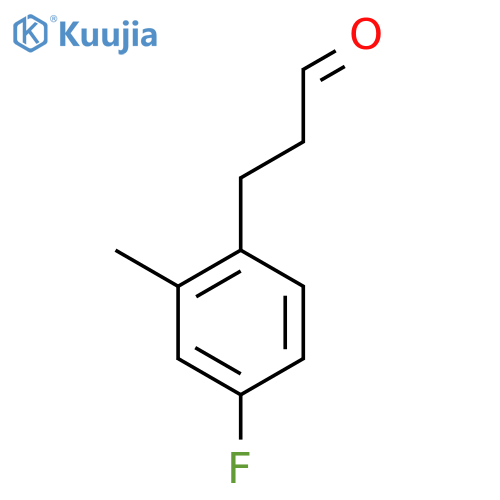 3-(4-fluoro-2-methylphenyl)propanal structure