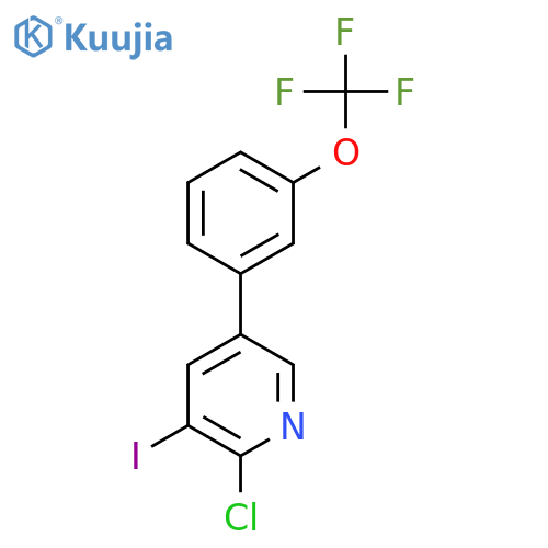 2-Chloro-3-iodo-5-(3-(trifluoromethoxy)phenyl)pyridine structure