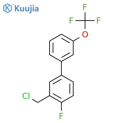 3-Chloromethyl-4-fluoro-3'-(trifluoromethoxy)biphenyl structure