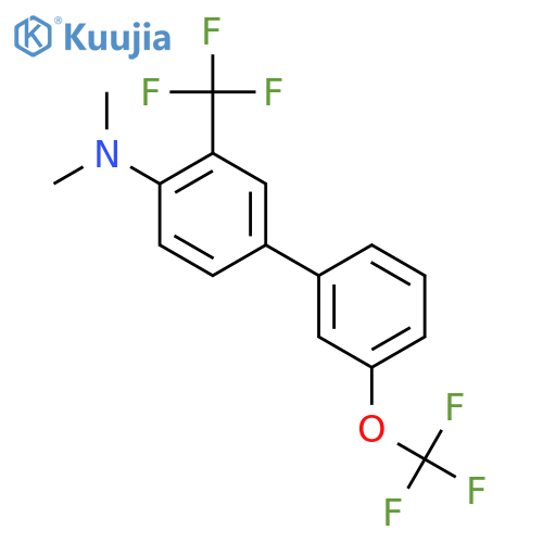 Dimethyl-(3'-(trifluoromethoxy)-3-(trifluoromethyl)biphenyl-4-yl)-amine structure
