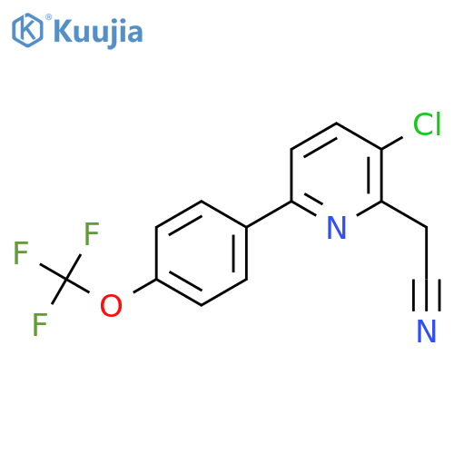 3-Chloro-6-(4-(trifluoromethoxy)phenyl)pyridine-2-acetonitrile structure