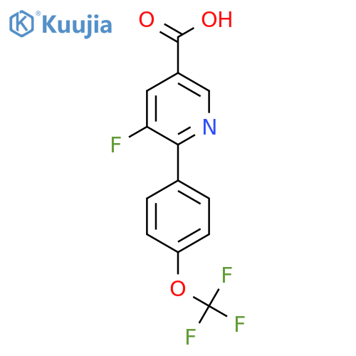 5-Fluoro-6-(4-(trifluoromethoxy)phenyl)nicotinic acid structure