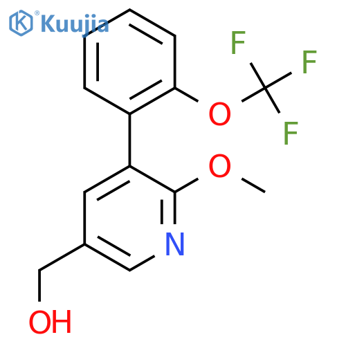 2-Methoxy-3-(2-(trifluoromethoxy)phenyl)pyridine-5-methanol structure