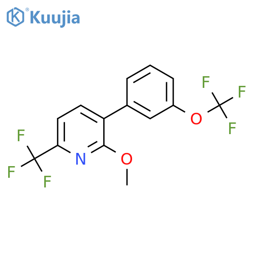2-Methoxy-3-(3-(trifluoromethoxy)phenyl)-6-(trifluoromethyl)pyridine structure