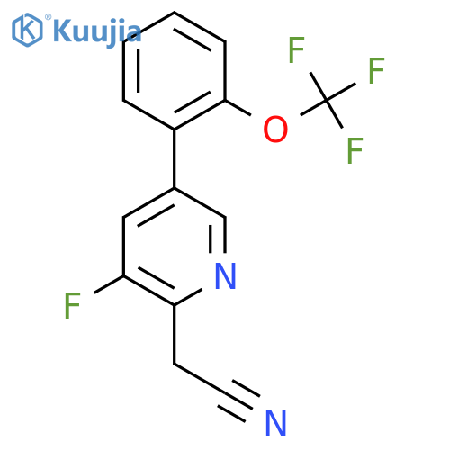 3-Fluoro-5-(2-(trifluoromethoxy)phenyl)pyridine-2-acetonitrile structure