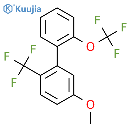 5-Methoxy-2'-(trifluoromethoxy)-2-(trifluoromethyl)biphenyl structure