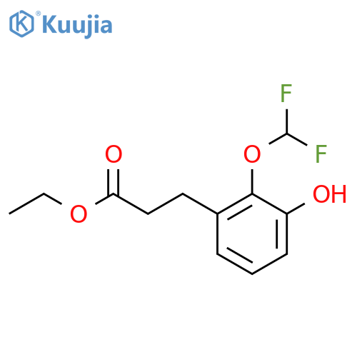 Ethyl 3-(2'-(difluoromethoxy)-3'-hydroxyphenyl)propionate structure