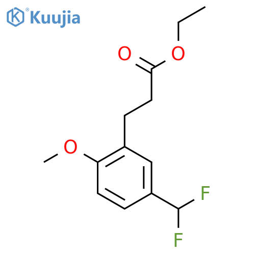Ethyl 3-(5'-(difluoromethyl)-2'-methoxyphenyl)propionate structure