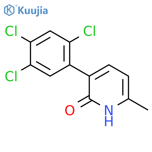 2-Hydroxy-6-methyl-3-(2,4,5-trichlorophenyl)pyridine structure