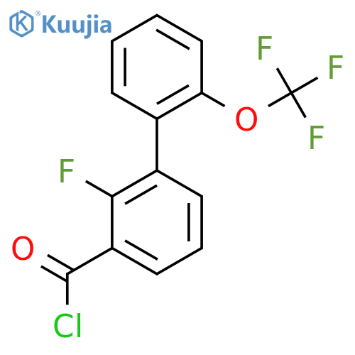 2-Fluoro-2'-(trifluoromethoxy)biphenyl-3-carbonyl chloride structure