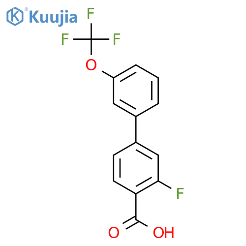 2-Fluoro-4-(3-trifluoromethoxyphenyl)benzoic acid structure
