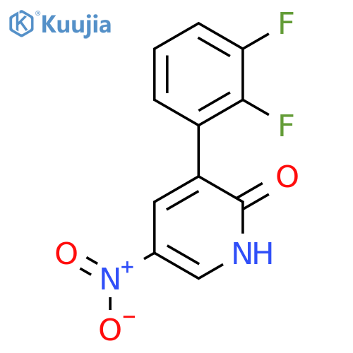 3-(2,3-Difluorophenyl)-2-hydroxy-5-nitropyridine structure
