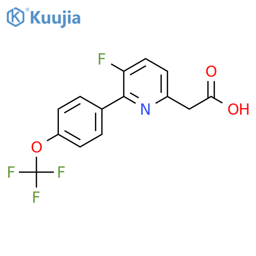 3-Fluoro-2-(4-(trifluoromethoxy)phenyl)pyridine-6-acetic acid structure
