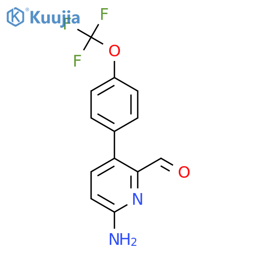6-Amino-3-(4-(trifluoromethoxy)phenyl)picolinaldehyde structure