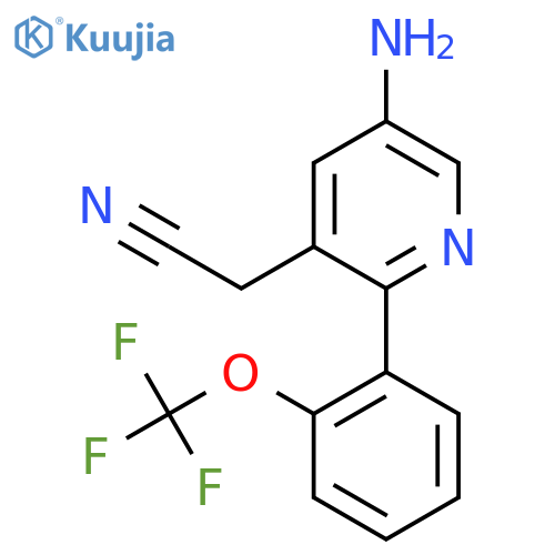 5-Amino-2-(2-(trifluoromethoxy)phenyl)pyridine-3-acetonitrile structure