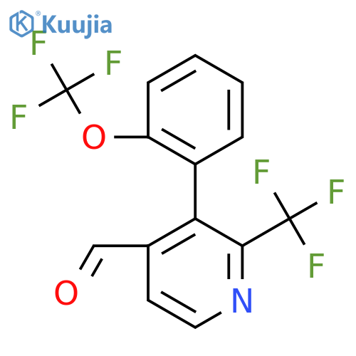 3-(2-(Trifluoromethoxy)phenyl)-2-(trifluoromethyl)isonicotinaldehyde structure