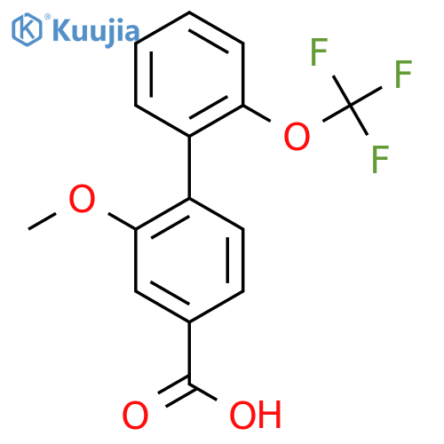 2-Methoxy-2'-(trifluoromethoxy)biphenyl-4-carboxylic acid structure