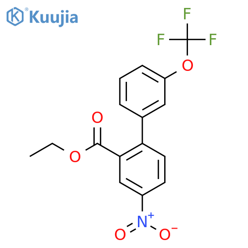 Ethyl 4-nitro-3'-(trifluoromethoxy)biphenyl-2-carboxylate structure