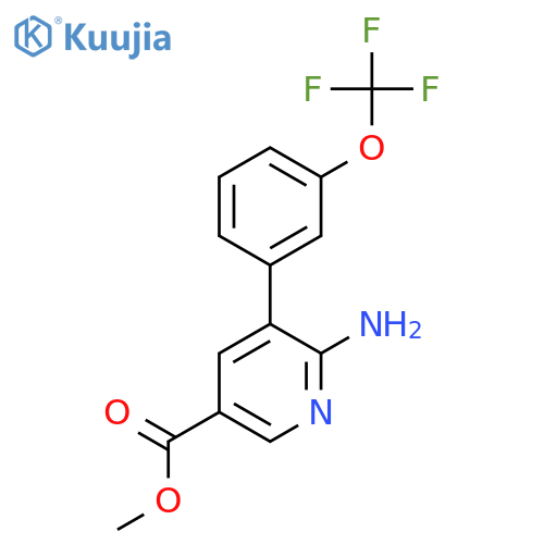 Methyl 6-amino-5-(3-(trifluoromethoxy)phenyl)nicotinate structure