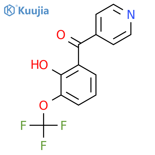4-(2-Hydroxy-3-(trifluoromethoxy)benzoyl)pyridine structure