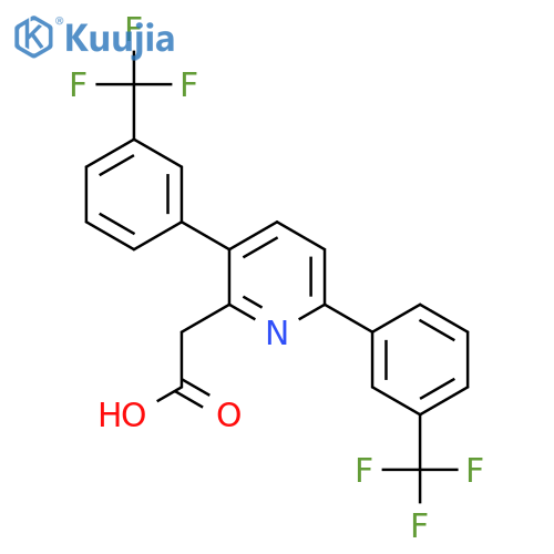 3,6-Bis(3-(trifluoromethyl)phenyl)pyridine-2-acetic acid structure