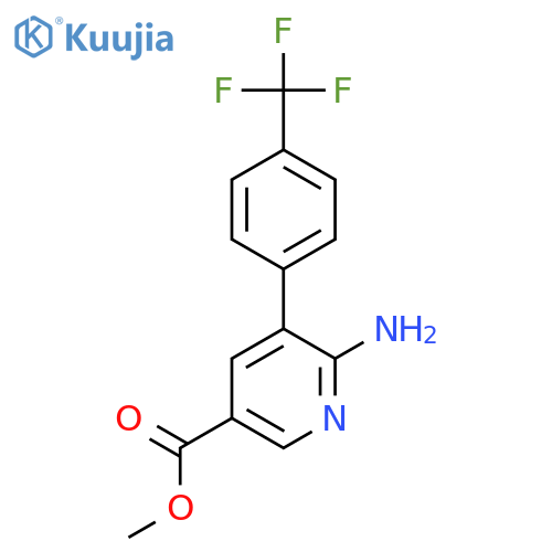 Methyl 6-amino-5-(4-(trifluoromethyl)phenyl)nicotinate structure